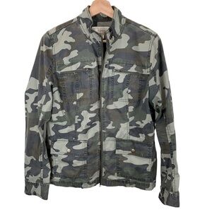 Caslon Army Green Camouflage Military Utility Field Barn Jacket Women's sz  M